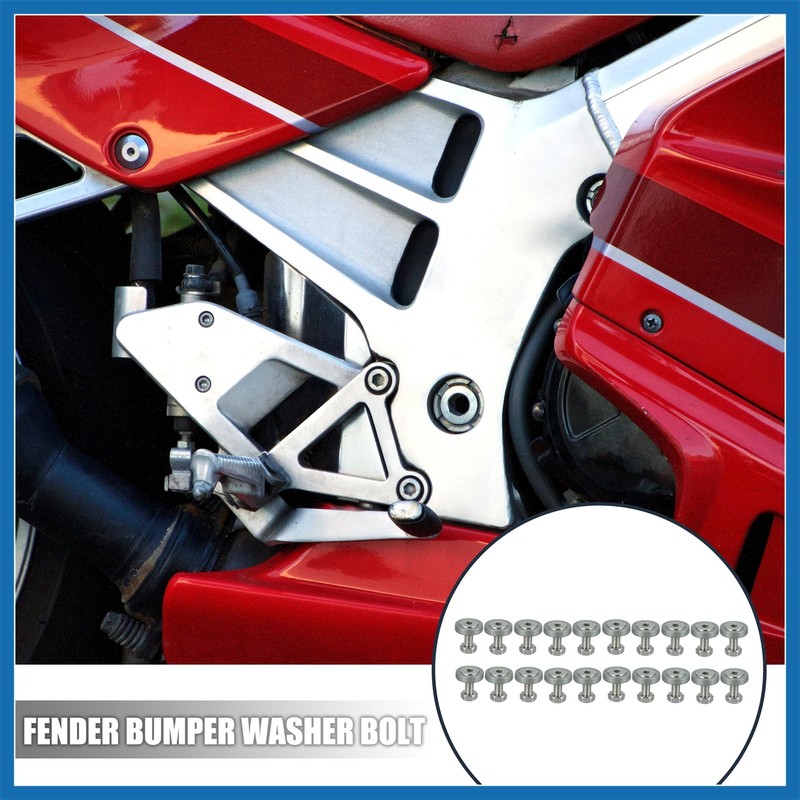 A ABSOPRO 20 Pcs Car Motorcycle Titanium Tone M6 Fender