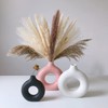 Eastern Rock White Ceramic Vases for Pampas Grass,Water Drop Design