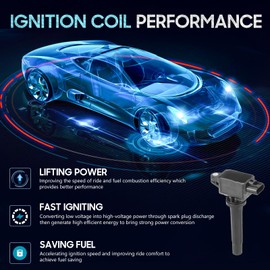 Hurotoms Set of 4 Ignition Coil Pack Compatible with Mazda 3 Sport 6 CX-3 CX-5 CX-9 MX-5 2.0L 2.5L, Replace for UF656 H6T61271 PE2018100 C1837, Black