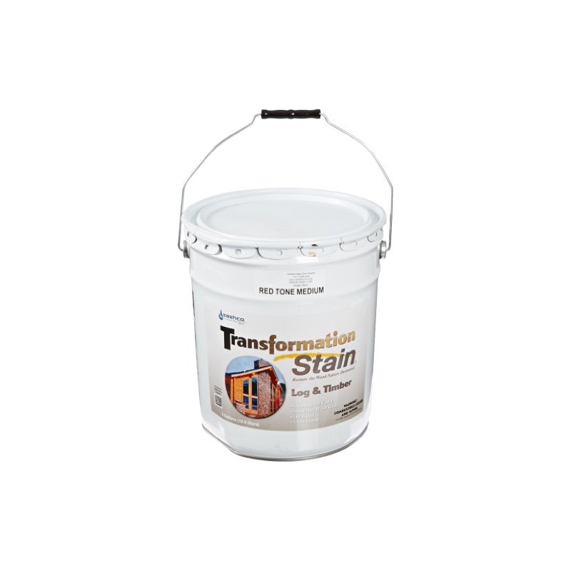 Sashco Transformation Log and Timber Stain, 1 Gallon Pail, Red
