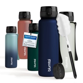 Blumtal Water Bottle 0.5 L - Leak-proof Sports Water Bottle + 1-Click Closure - BPA-Free Water Bottle with Strainer - Sports Water Bottle Dishwasher Safe - Gym Bottle - Water Bottle Dark Blue