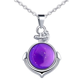 Feilok Women's Necklace Stainless Steel with Pendant Temperature Change Colour for Her Wife Girlfriend Birthday, Metal