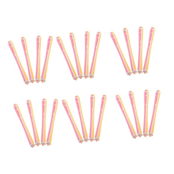 Mikinona 24pcs Hair Curlers Flexible Plastic Perm Rods for Curling