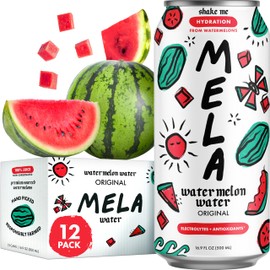 Mela Watermelon Water - Watermelon Juice, 100 Percent Natural Fruit Juice with Vitamin C, Electrolytes, Antioxidants - Coconut Water Alternative, Gluten-Free (Original, 16.9 fl oz, 12-pack)
