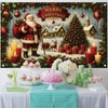 Saoplasa Christmas Backdrop Santa Claus Photography Background Winter Village Scene