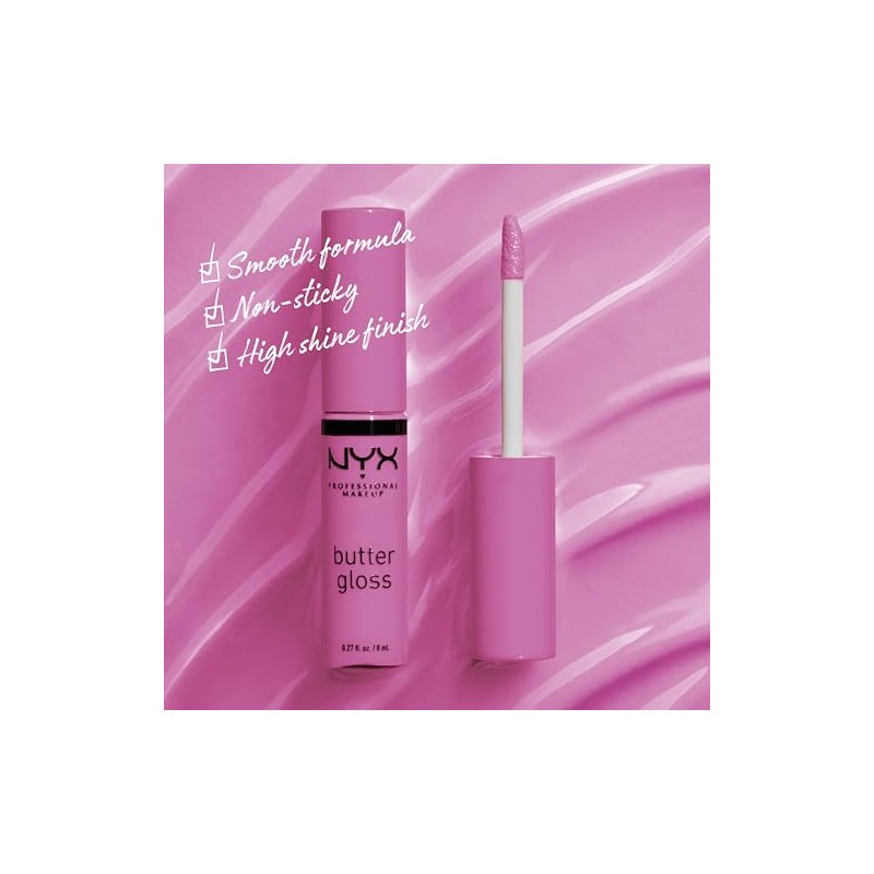 NYX PROFESSIONAL MAKEUP - Brillo de labios no pegajoso, merengue