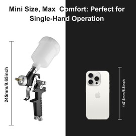 Mini HVLP Air Spray Gun with 0.8/1.0 mm Nozzles, Detail Repair Automotive Paint Gun Kit, 125ml Cup, Auto Paint Sprayer, Paint Gun for Car, Primer, Varnish and Top Coat