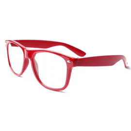 WS UK Adults Clear Lens Glasses - Unisex with UV400 Protection (Red)