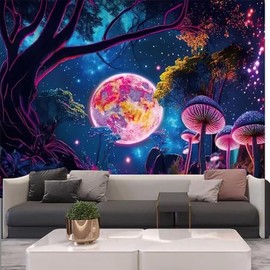 G-LIKE Tapestry Wall Towel UV Reactive Wall Hanging - 3D Digital Printed Colourful Decorative Fabric Decoration for Living Room Bedroom Party Holiday