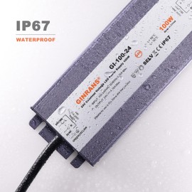 GINRANS 100W IP67 Waterproof LED Power Supply, Universal Input AC100-240VAC with Plug, 24V DC 4.15A Max. Constant Voltage Output LED Transformer Driver for Outdoor LED Lights