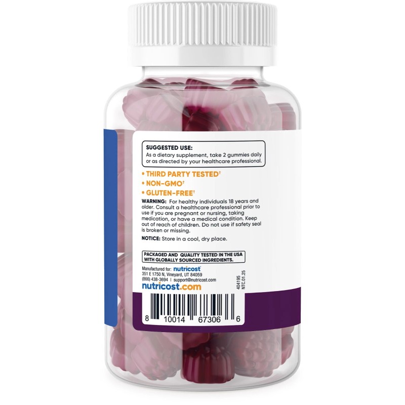 Gomitas Nutricost Vitamina D3 5.000 UI (125mcg), 120 Gomitas -