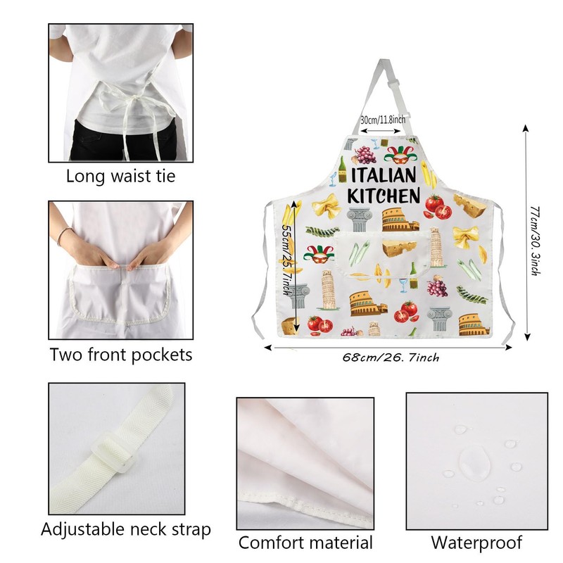 Italian Cooking Apron For Women Men Italian Chef Apron Italy