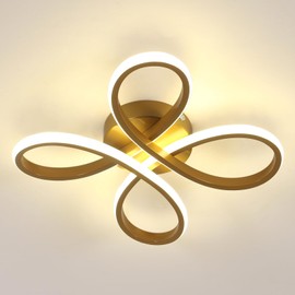 SENQIU LED Ceiling Light, 30 W Modern LED Ceiling Light, Gold Acrylic LED Ceiling Lighting for Living Room, Bedroom, Kitchen, Bathroom, Neutral Light 4500 K, 30 cm