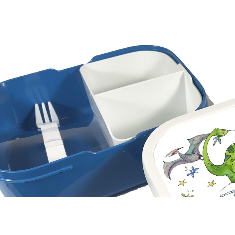 Lunch Box with Name, Excavator and Trunker, Includes Separation, Rosirosinchen