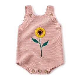 Simplee kids Baby Girls Sunflower Knit Rompers Pink Knit Clothes for Newborn Baby Girls