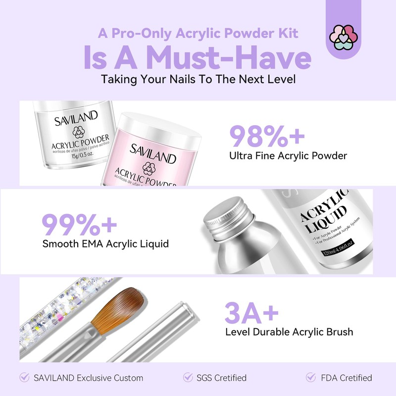 Professional Acrylic Nail Kit with Drill for Salon Extensions