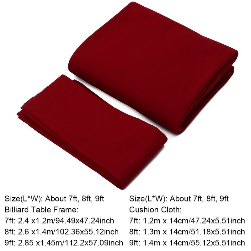 WANAONE Professional Pool Felt Tablecloth Standard Billiard Tablecloth 7ft 8ft