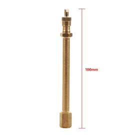 Brass Auto Tire Valve Extension Adaptor, Air Tyre Stem Extender Inflation Stright Bore for Motorcycle, Bike, Mower and Scooter (100mm)