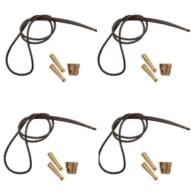 Unbranded Blank Bolo String Tie Part Kit Gold Standard Slide Texture Tip Brown Vinyl Braid
