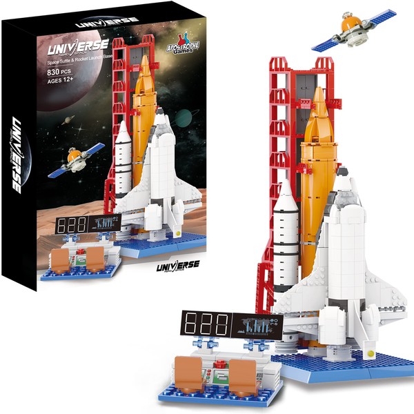 Apostrophe Games Space Shuttle & Rocket Launch Base Building Block Set - 830 Pieces