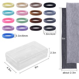 FHALLYNN 72PCS Hair Ties & Stretchy Headbands for Women, No Damage Nylon Hair Bands Set with Plastic Clear Pencil Case(1.6in Grey)