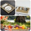 Serving Tray with Scalloped Edge, Rectangular Wicker Tray with Handles,