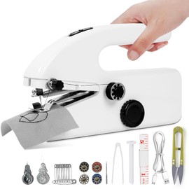 Mini Electric Hand Sewing Machine - Robofun S1 Portable Electric Sewing Machine with Sewing Accessories, 2 Modes, Lightweight & Easy for Beginners - Ideal for Clothes, Curtains, DIY, Travel