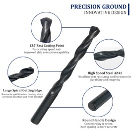 Misuyue 6.5mm HSS Metal Drill Bits, 6pcs Carbide Drilling Bit Sets, Twist Drill Bit suitable for Copper Aluminium Iron Plastic, Wood Drilling Bits