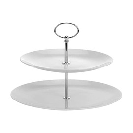 Della Cucina Etagère Porselein, 2-laags, Keramik, Weiß