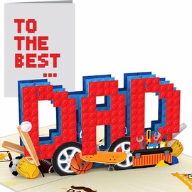 Liif Best Dad Ever 3D Greeting Pop Up Fathers Day Card, Birthday Card For Dad, Father, Husband, Grandfather From Daughter, Son, Wife - Funny | With Message Note & Envelop | Size 8" x 6"