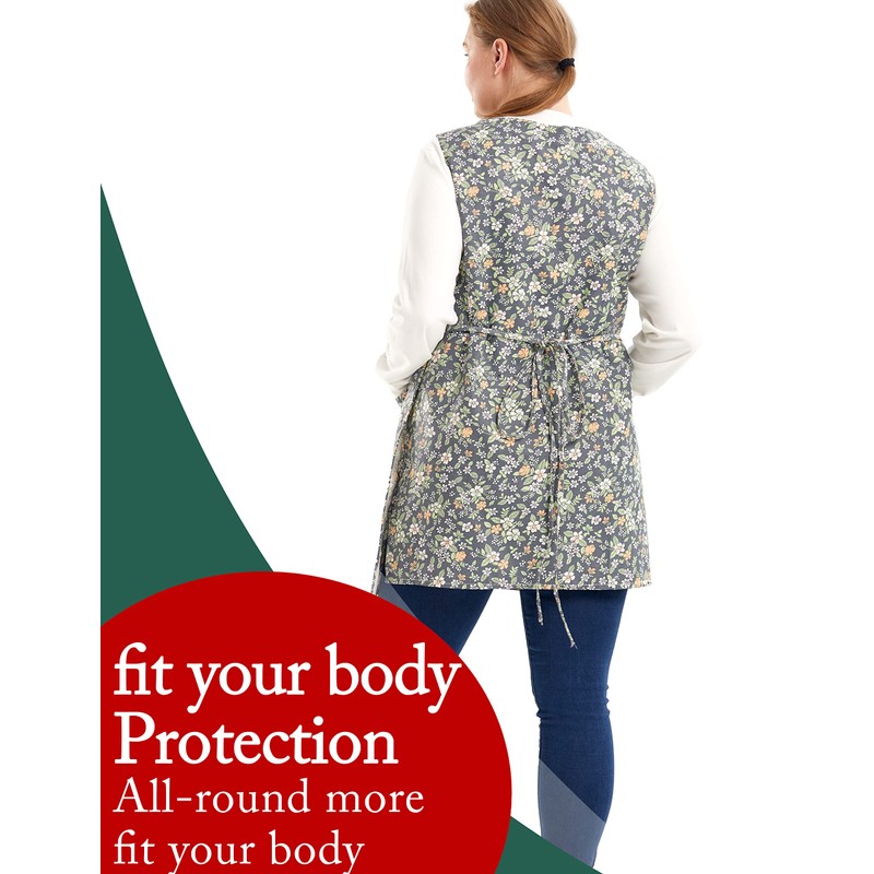APRONNER Plus Size Aprons for Women with Pockets Cotton Linen