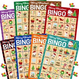 Fancy Land Christmas Bingo Game for Kids 24 Players Plaid Holiday Winter Party Supplies