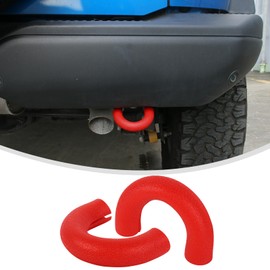 Linskip Tow Hook D Ring Covers Fit for 2021-2024 2025 Ford Bronco Accessories, Rear Bumper Tow Hook Rubber Sleeve Protectors for Bronco Raptor Accessories(Red)