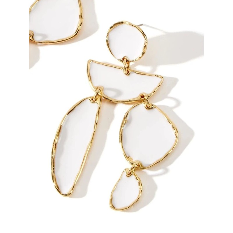 Gold Irregular Hoop Earrings for Women Combination Dangle Drop Earrings