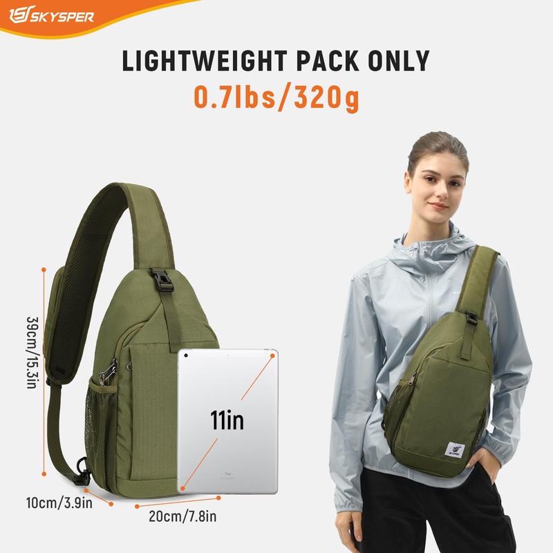 SKYSPER Sling Bag RFID Cross Body Bag Recycled Crossbody Backpack
