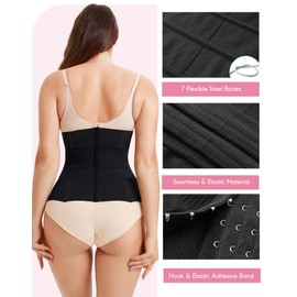 Ursexyly Waist Trainer for Women Tummy Control Body Shaper Belt Waist Cincher Corset Slim Belly Band Stomach Wraps Shapewear (Black, X-Small)