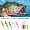 Crappie Lures Kit，100pcs Paddle Tail Swim Baits Soft Plastic Lures