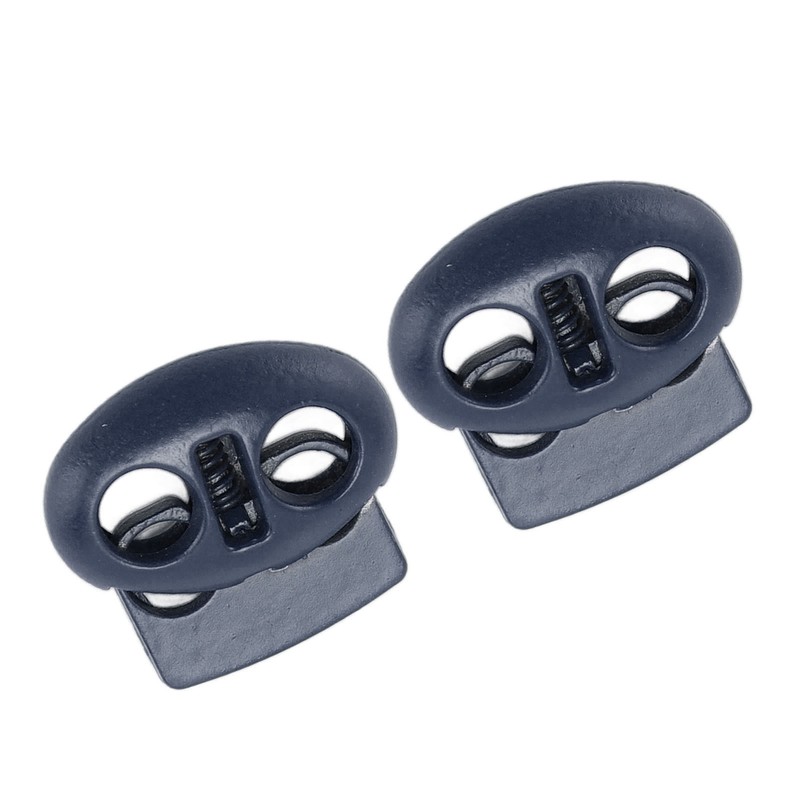 30pcs Metal Cord Lock End Toggle Double Hole Spring Stopper