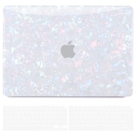 B BELK Compatible with MacBook Air 13 inch Case MacBook Air M1 Case 2022 2021 2020 2019 2018 A2337 A2179 A1932, Laptop Plastic Hard Case + 2 Keyboard Covers, Glitter Pearly-Lustre Shell Pattern
