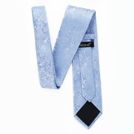 Alizeal - Conjunto de corbata con pañuelo floral para hombre de 3.15 pulgadas, 125-light Blue, Talla única