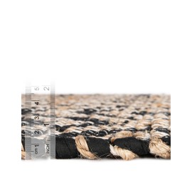 Unique Loom Chindi Jute Collection Area Rug (2' 2" x 3' 7" Hearth Black Natural)