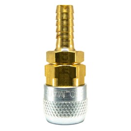 Foster 3703 ARO 210 Interchange Air Fitting, Quick-Connect Coupler, 1/4" Coupling x 3/8" ID Hose Barb, Solid Brass and Steel 37 CFM Flow Rating