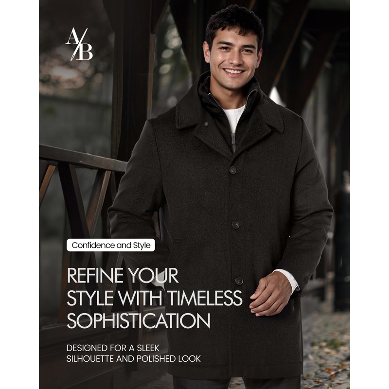 Adam Baker Men's (GROVER) 2879KAB Classic Fit Wool Blend Car