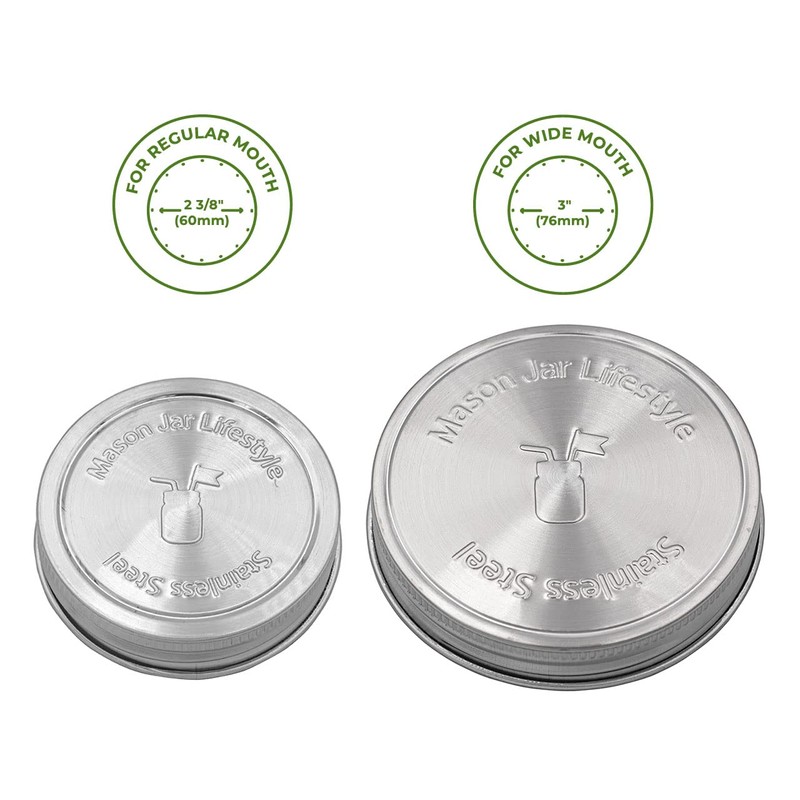 Mason Jar Lifestyle 5 Pack Stainless Steel Storage Lids with