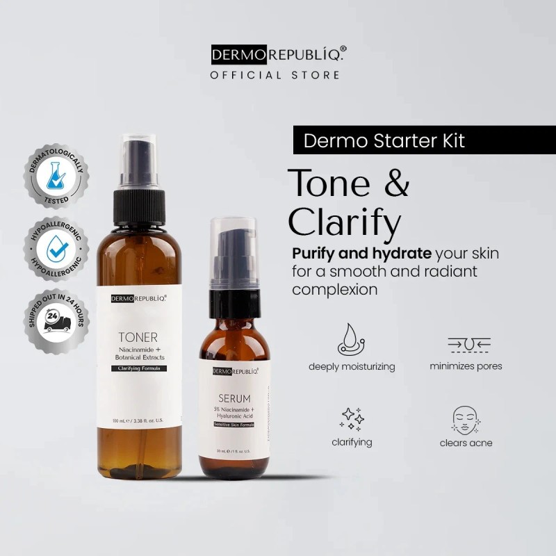 DermorepubliQ 7% Glycolic Toner 100ml + 5% Niacinamide Serum 30ml