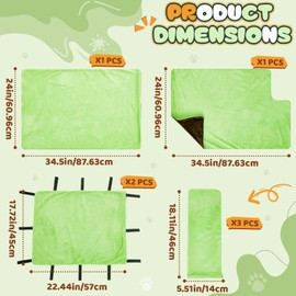 Talltalk 7 Pack Ferret Cage Liner Accessories Washable Ferret Pet Pads Bedding Cage Accessories Kit for Small Animals Hamster Rats Chinchillas Hedgehogs Guinea for Hide Play and Sleep