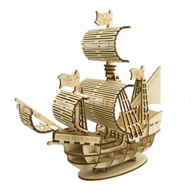 ki-gu-mi Sailboat - Fun for Elementary School Students and Adults, Wooden 3D Puzzle, DIY Craft Kit, Educational Toys for Boys and Girls, Perfect as an Interior or Adult Gift
