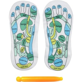 GINGER TECH Reflexology Socks, Massage Socks Cotton Acupressure Socks, Marked Massage Socks with Massage Stick, Massage Reflection Area Schematic Socks Foot Reflexology for Women and Men (1 Pair)