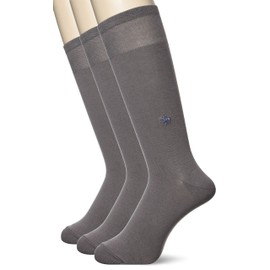 GUNZE Men's Business Socks, Cool Toe and Heel Reinforcement, Matching Color, 3 Pairs, gray