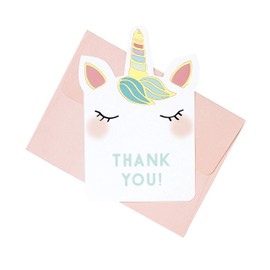 Talking Tables Party Decorations Kids Birthday Partyware Tableware Unicorn Thank You Cards 8Pk, Paper